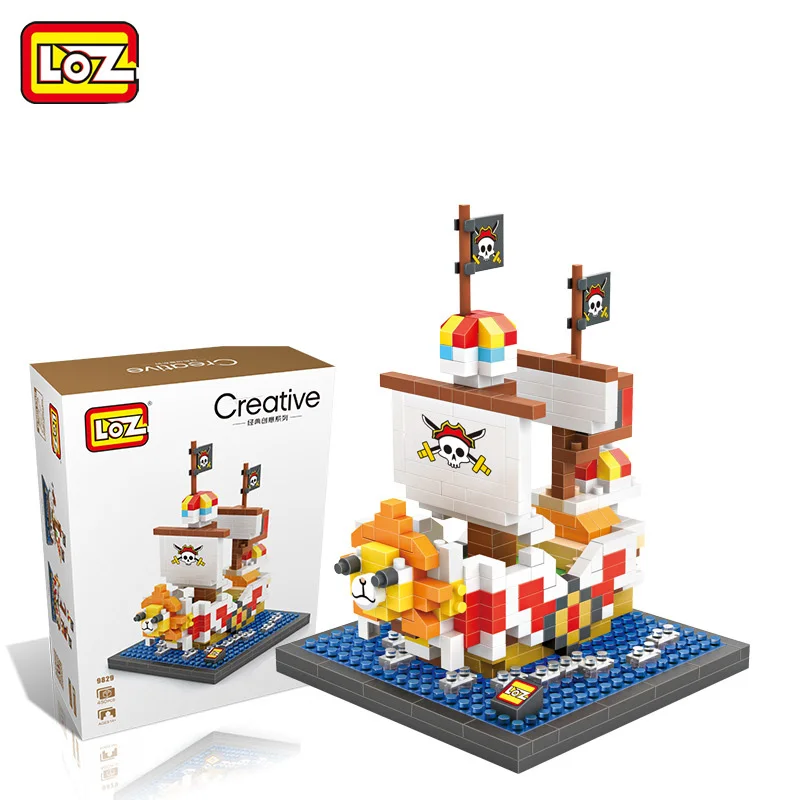 9829 with box LOZ Block one piece строительные блоки Going Merry пиратский корабль солнечный корабль кирпичи фигурка сборка лоз мини-блоки Набор игрушек 9828 9829 - Цвет: 9829 with box