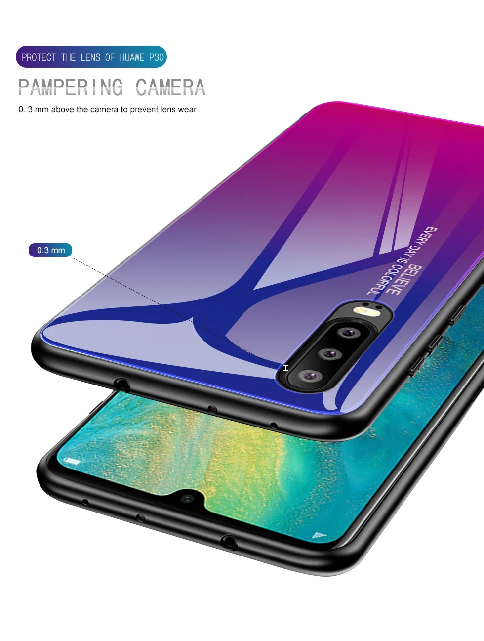 3D цветное закаленное стекло+ силиконовый чехол для huawei P20 P30 Pro Lite honor 9 Lite 10 P smart mate 10 20 Lite Pro Чехол для сотового телефона