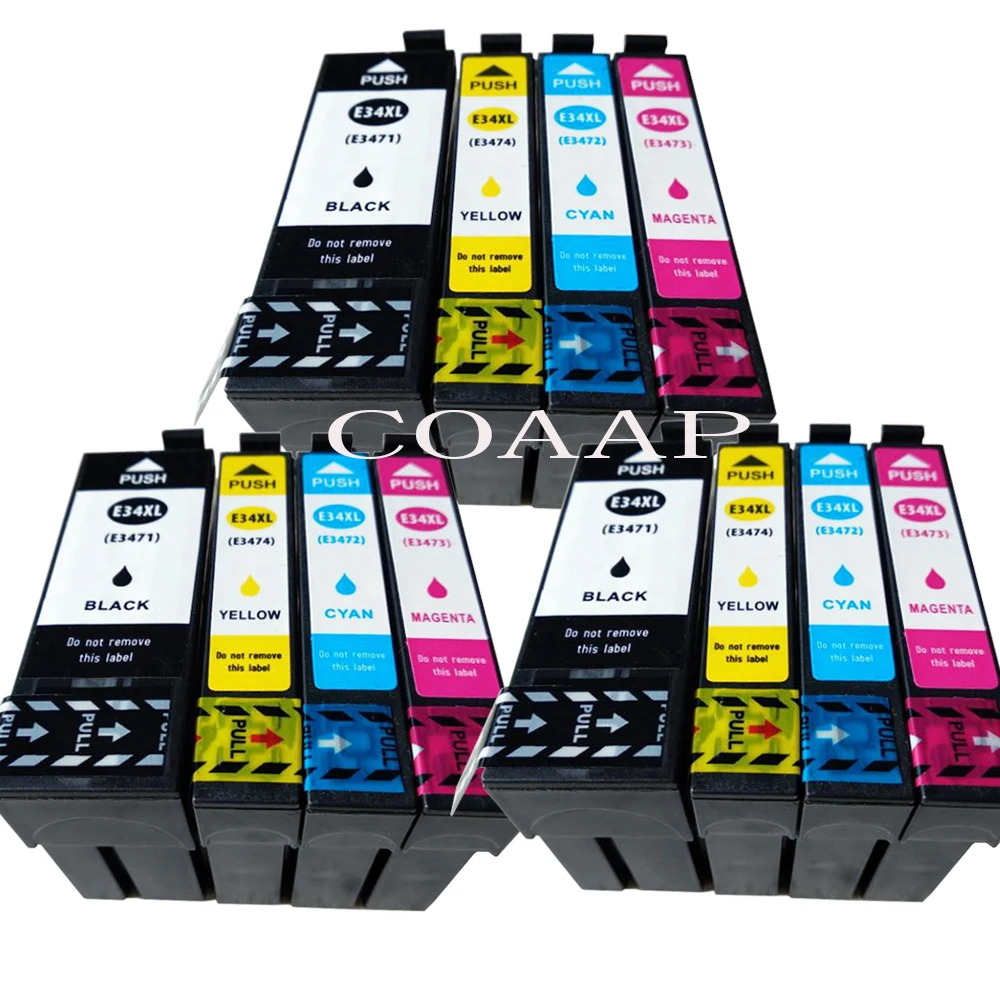 12 Совместимый картридж Epson 34XL T3471 T3472 T3473 T3474 для принтера Workforce pro WF 3720DWF 3725DWF|ink