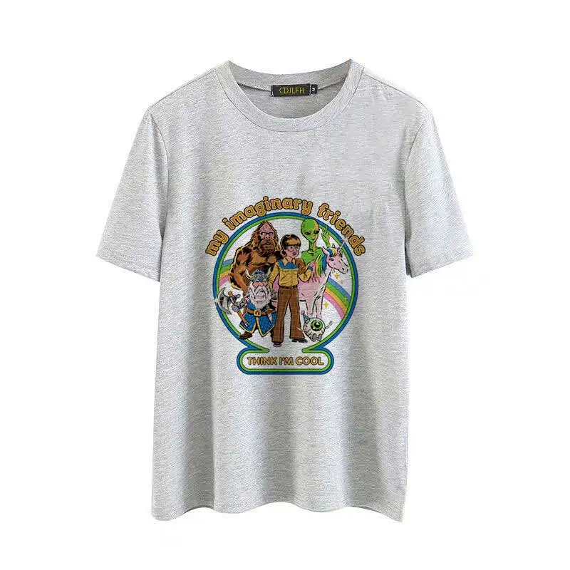 1516gray Корейская одежда 90s винтажная женская футболка 80s Tumblr Женская Футболка женская забавная уличная одежда женские Дженни новые друзья футболка - Цвет: 1516gray
