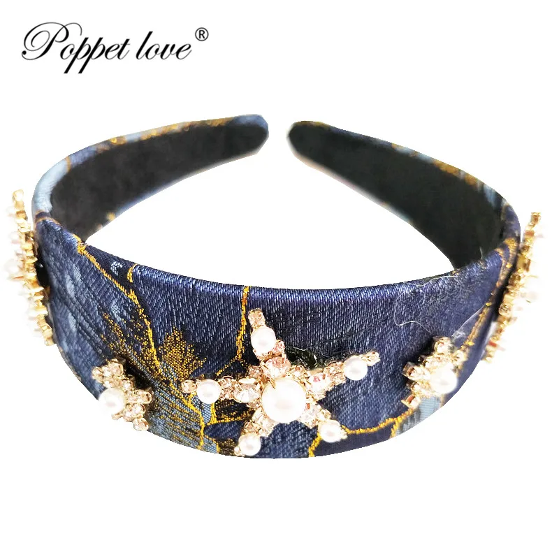 

Retro Flower Pentagram Rhinestone Headband Beautiful Festival Fanshion Hair Accessories Fascinator Christmas Girl Women