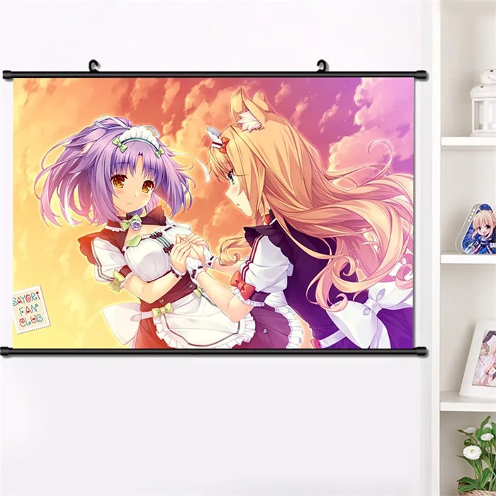 G Аниме NEKOPARA Chocolat ванильный Azuki кокосовый настенный Свиток Плакат манга настенные подвесные плакаты модное украшение дома 40*60 см - Цвет: G