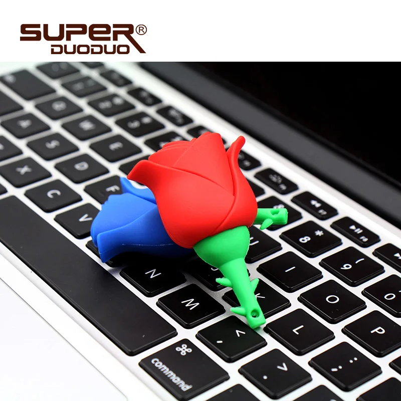 Роза яркого цвета Флешка популярный u диск 4 ГБ 8 г 16 г 32 г USB флеш-накопитель карта памяти usb флешка подарок подруге