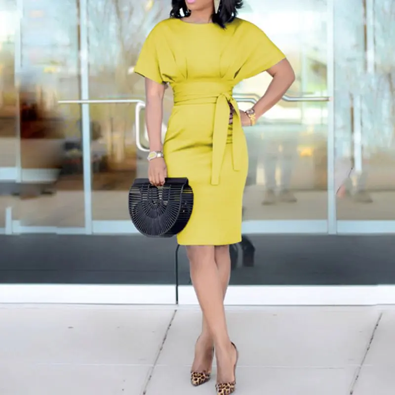 Летние сексуальные Клубные офисные женские черные платья средней длины больших