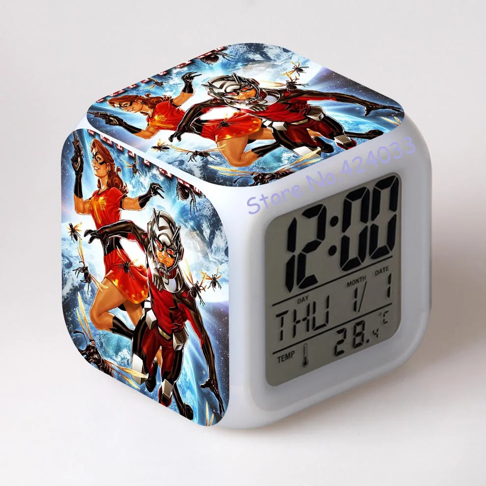 Ant man будильники квадратный ccolor changing despertador Часы светодиодный с одним лицом цифровые часы американский стиль - Цвет: Ant man clock