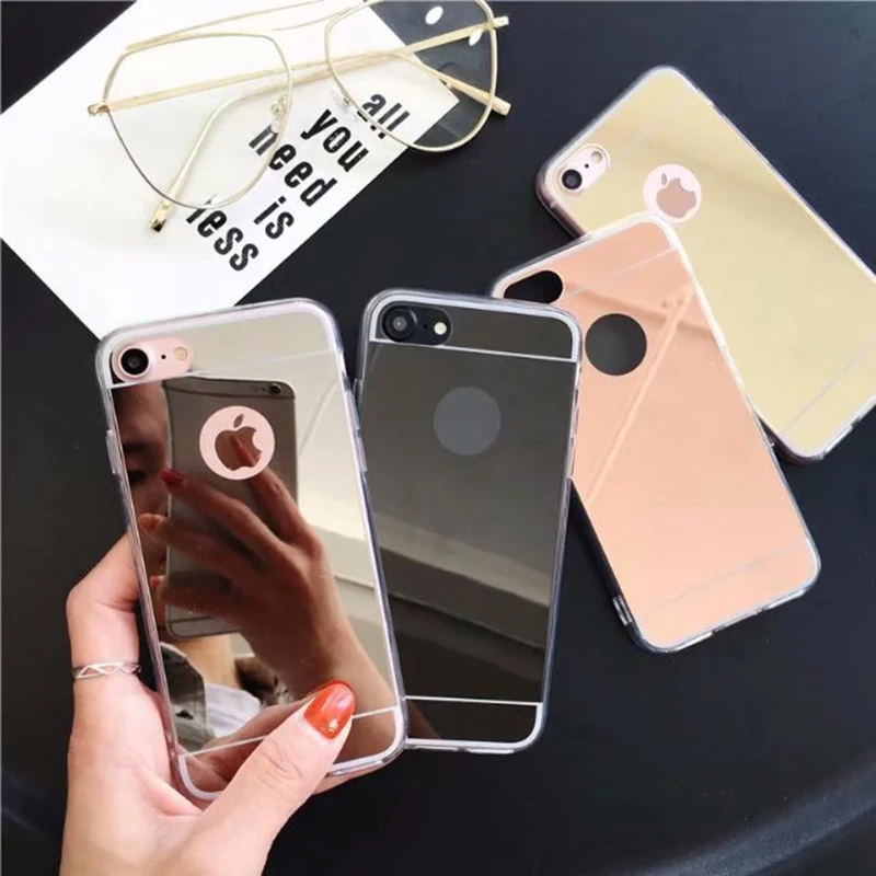 Мягкий чехол с покрытием для iphone 7 8 6 6S Plus XS MAX XR X 5 SE модный зеркальный ТПУ |