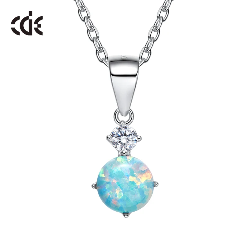 CDE серебро 925 ювелирные изделия опал ожерелье Parrure Bijoux Femme кулон для девушки милые