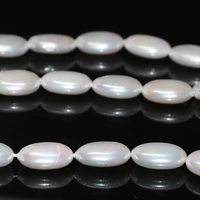 factory outlet fashion natural white shell pearl flat oval shape 718mm diy beads egg weddings party loose jewelry 15inch b2266