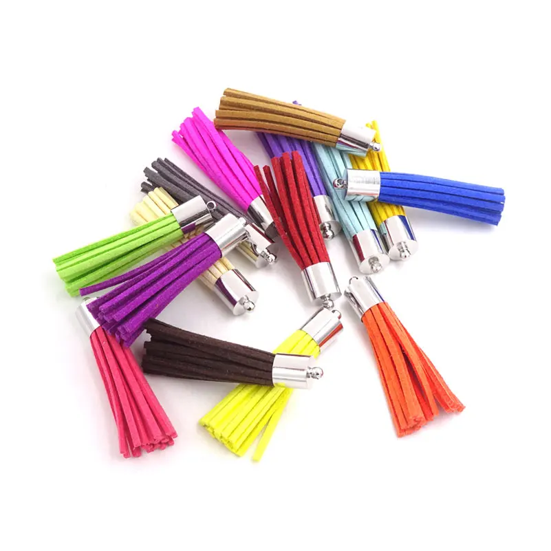

50mm Suede Tassels For Jewelry Diy 25pcs Long Tassel Pompons Glands Cuir Borlas De Cuero Accessories For Earring Necklace Making