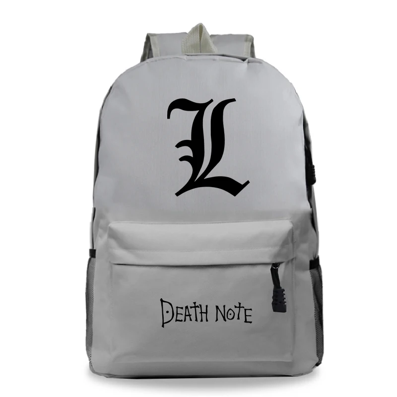 Death Note L Teens School Backpack Fashion New Pattern Men Women Travel Mochila Beautiful Students Boys Girls Book Rucksack