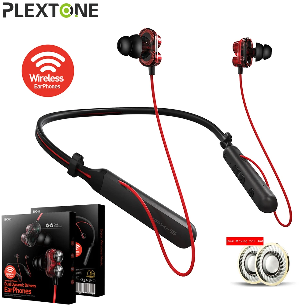 PLEXTONE BX345 Bluetooth Беспроводной наушники двойной блок Hi Fi стерео Бас IPX5
