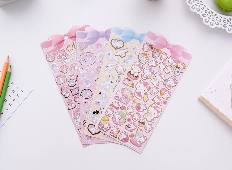 Cute 50pcs/lot Cartoon Melody Hello Kitty Little Twin Stars Stickers DIY Planner Diary Scrapbook Index Phone Album Esco | Игрушки и