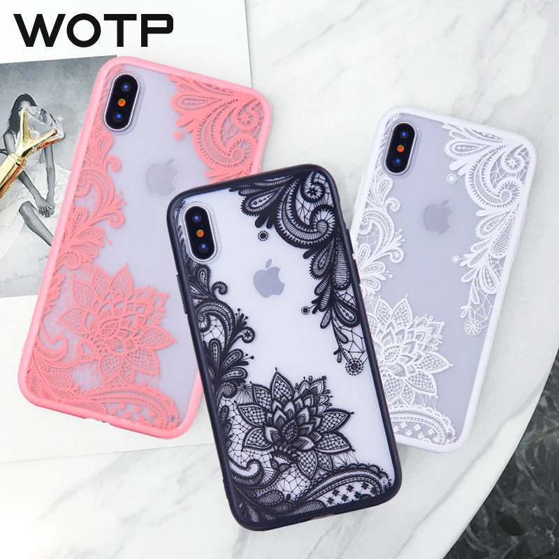 WOTP сексуальный ретро кружевной цветок телефон чехол для iPhone 7 6 6s 5 5S SE X 8 Plus Мандала