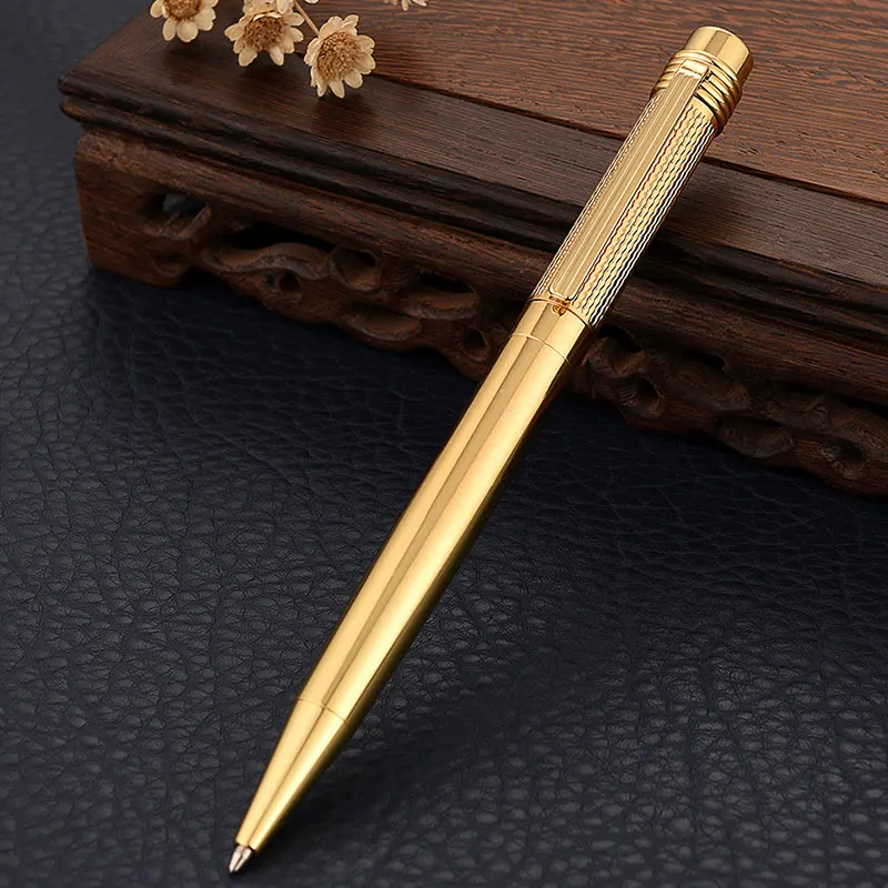 Gold Изысканная деловая офисная металлическая шариковая ручка для школы, студенческие Канцтовары, шариковая ручка, роскошная металлическая пишущая шариковая ручка - Цвет: Gold