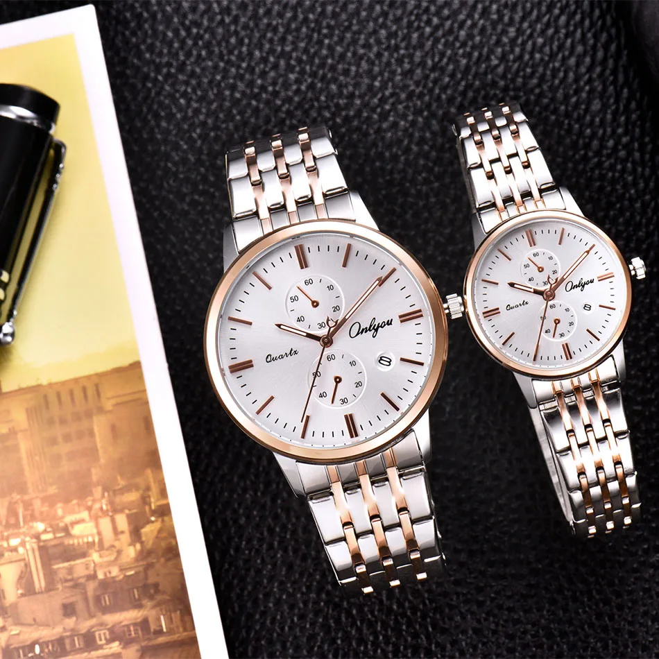 Onlyou Военная Униформа спорта уникальный Дизайн пара Нержавеющая сталь Календари