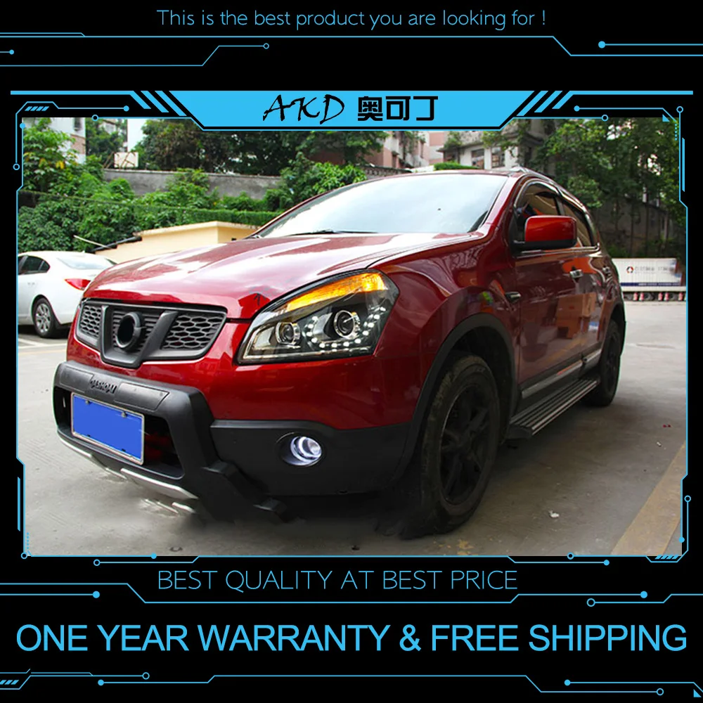 АКД Тюнинг автомобилей головной светильник для Nissan Qashqai 2008- головной светильник светодиодный DRL Hid Bi Xenon луч сигнальный светильник ангельские глазки