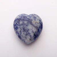Sodalite stone Натуральный розовый кварц в форме сердца камень Исцеление Кристалл чакра Decoratioan 12 шт./лот 30 мм - Цвет: Sodalite stone