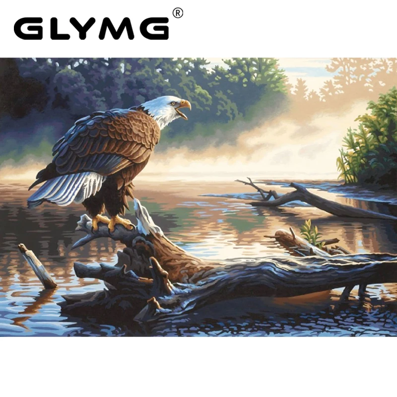 Алмазная вышивка GLymg с изображением животных орла большая птица полная квадратная Алмазная Картина Вышивка крестом Стразы Европейский Декор для дома картина