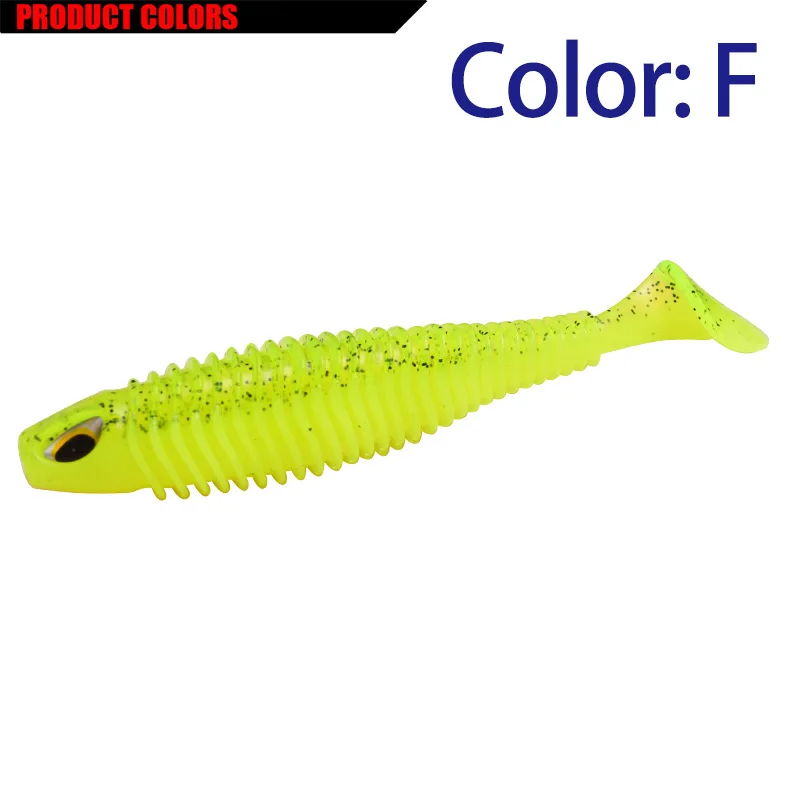 Proleurre shad Soft Lures 80mm 110mm Artificial 3D Eye Two color silicone Baits Fishing Lure leurre silicone Bait T Tail Wobbler