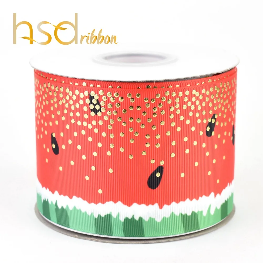 HSDRibbon 75 мм 3 дюймов напечатанные таможней в мелкий горошек золото Фольга