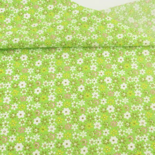 Green Printed Lovely Flowers Design Cotton Fabric Pre cut Fat Quarter Patchwork for DIY Crafts Curtain Sewing Telas Tecido Tissu|fat quarters|cotton