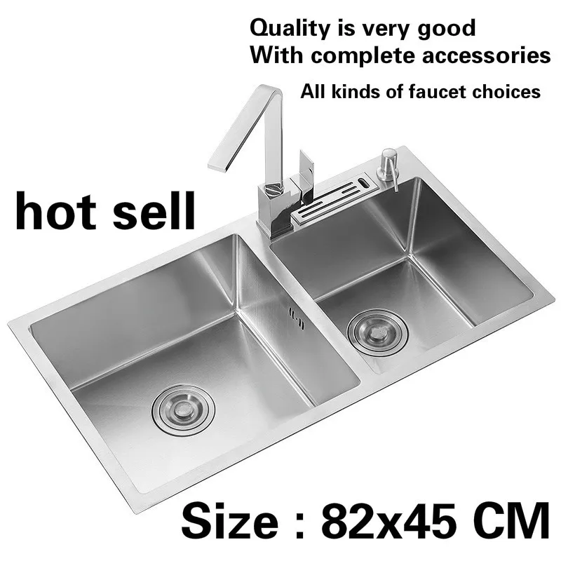 Бесплатная доставка Лидер продаж большая стандартная кухонная ручная раковина с