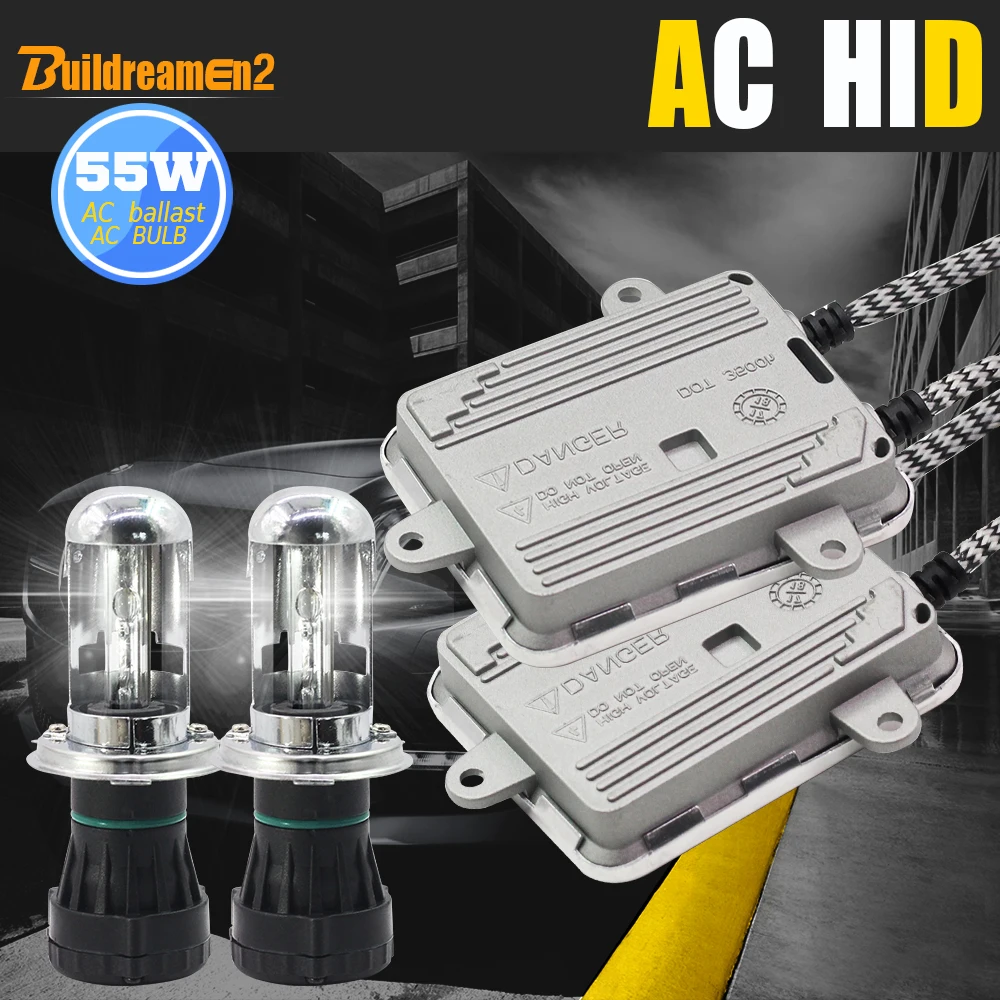 Buildreamen2 55 Вт H4 Hi/Lo Canbus HID набор би ксенон AC балласт лампы декодер 3000 K 8000 12V без ошибок