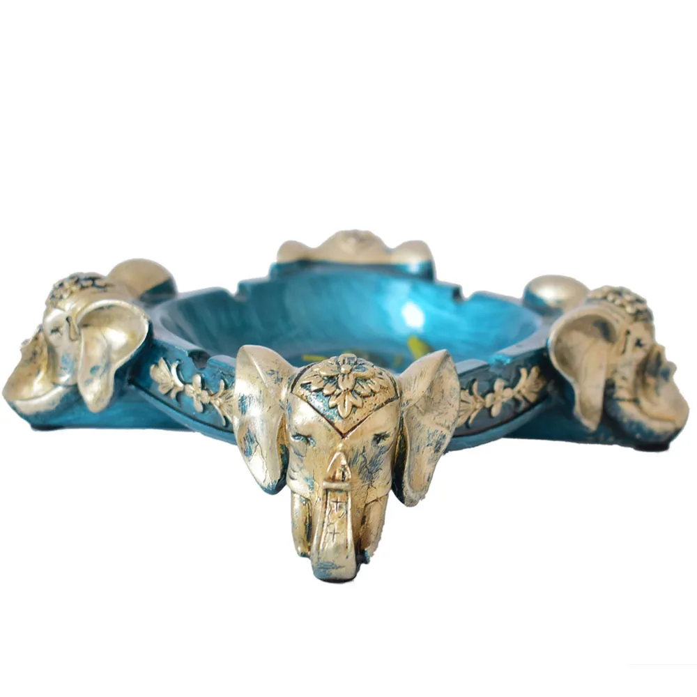 Europe vintage unique cute elephant sculptures ashtray decorative home office ashtrays for cigarettes women men gifts creative | Дом и сад