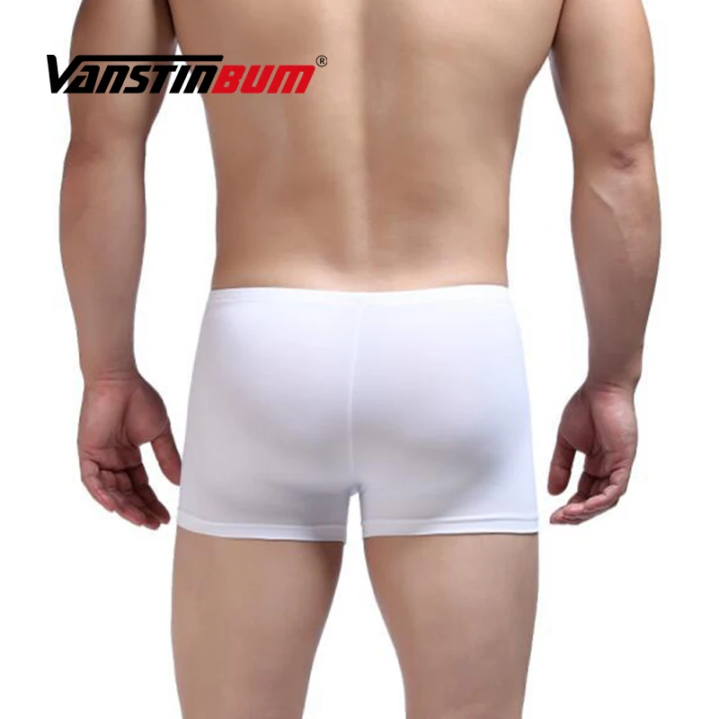 VANSTINBUM, боксеры, шорты, сексуальные мужские, ледяной шелк, нижнее белье, мода для мужчин, Cueca, гей-бикини, дышащие, мягкие, u-образная сумка, мужские трусы-боксеры, трусы