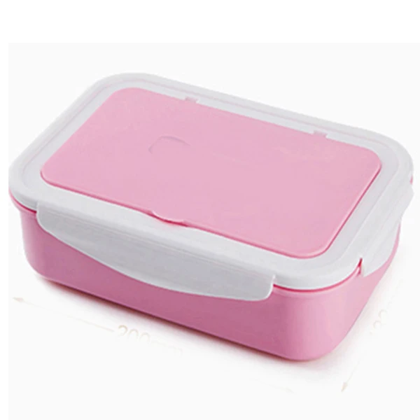 Pink lunch box Портативная микроволновая коробка для ланча с ложкой, вилка, сумка-холодильник, большая емкость, контейнер для еды, контейнер для хранения, для путешествий, пикника, обеденная посуда, набор - Цвет: Pink lunch box