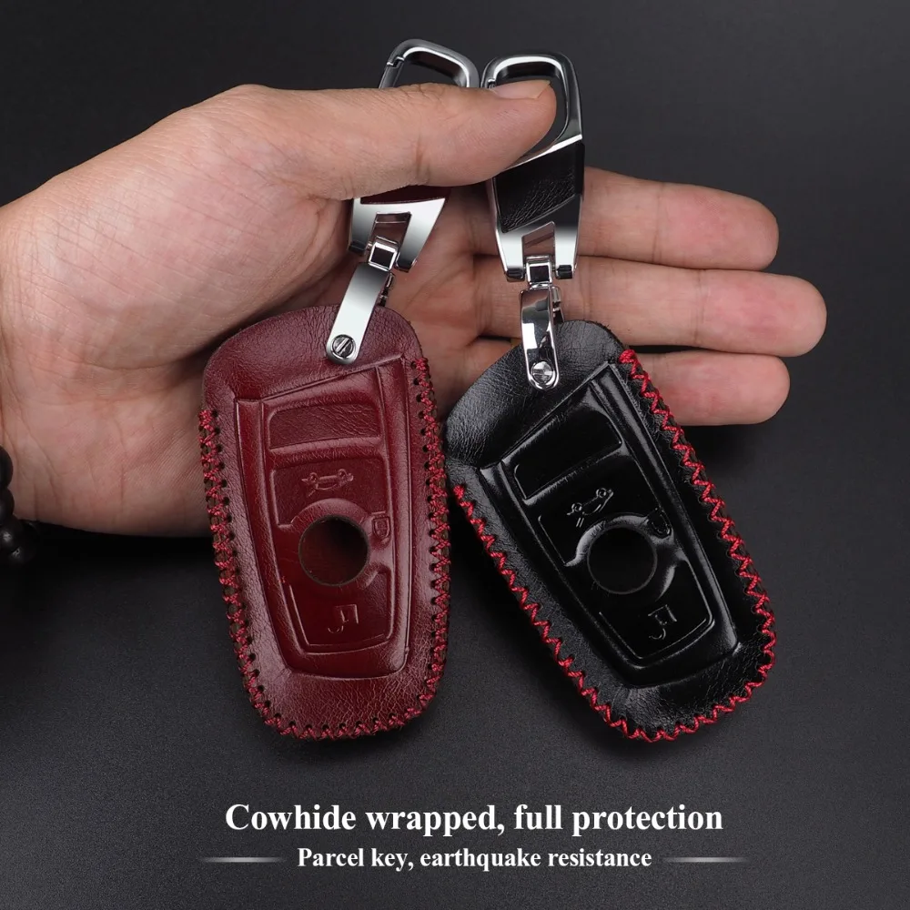 Натуральная кожаный чехол для автомобильных ключей бумажника мульти Функция