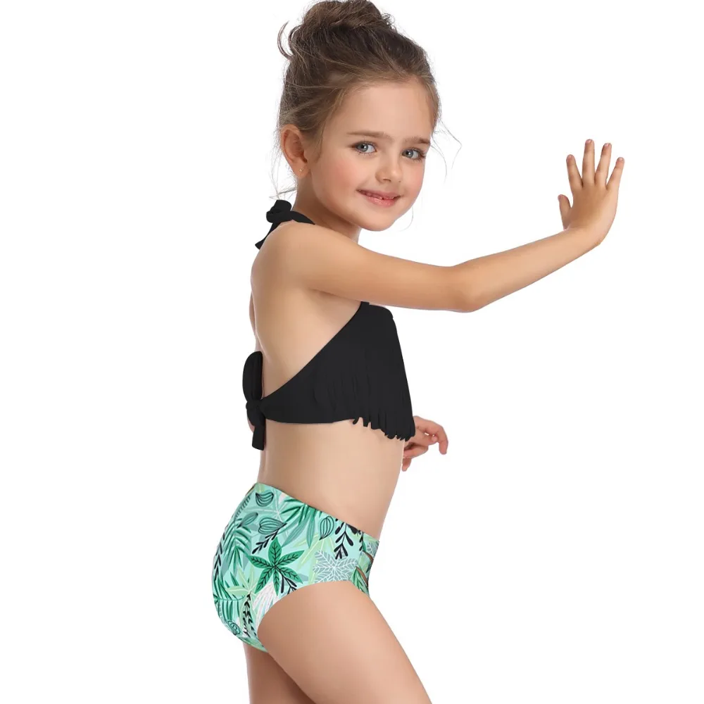 Girls Swimwear Two Piece Swimsuit Bikini Set Tassels Waist Bathing Suit | Спорт и развлечения