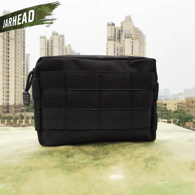 Black Тактическая Сумка Molle, нейлоновая, черная, тактическая сумка, большой органайзер для журналов, универсальный телефонный медик, поясная сумка, EDC, Molle, сумки - Цвет: Black
