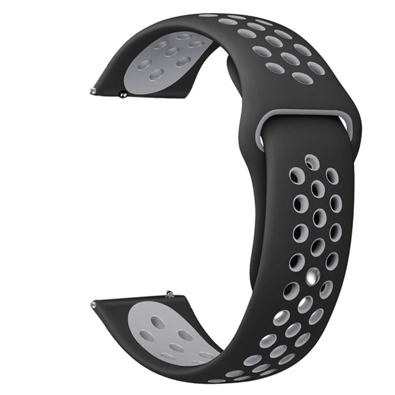 Мягкий силиконовый ремешок для часов samsung Galaxy Watch Active Band Galaxy 42 мм ремешок классический S2 спортивный 20 мм быстросъемный ремешок для часов - Цвет ремешка: Black Gray