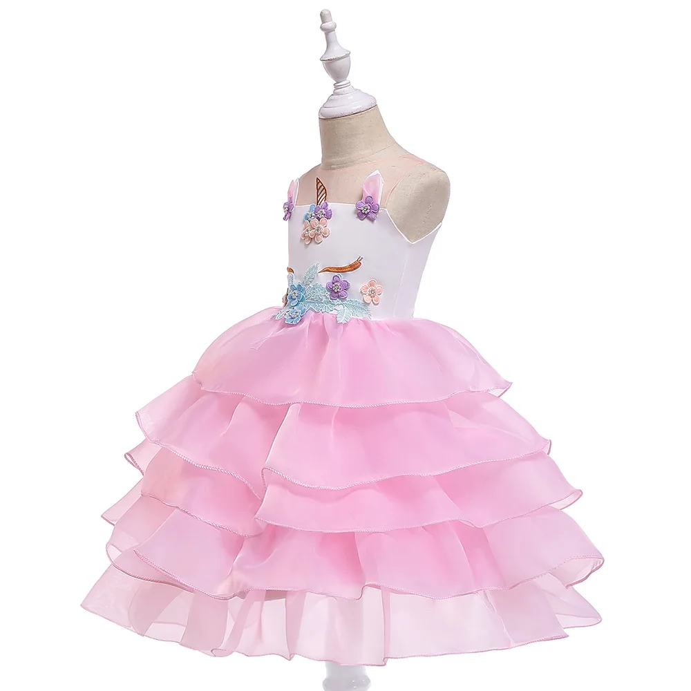 2019 New Princess TUTU Dress up Costume Kids Cosplay Unicorn Pony Girls Halloween Fantasy Clothes Wig With Horns | Детская одежда и