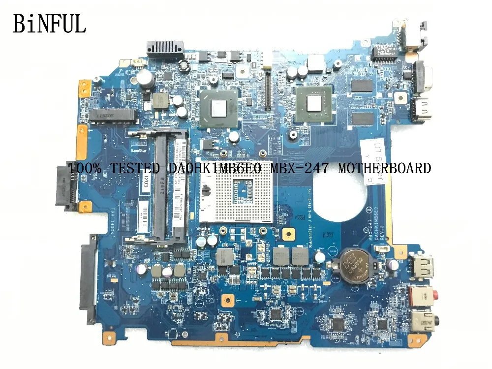 BiNFUL товар, A1827702A DA0HK1MB6E0 MBX-247 материнская плата для ноутбука SONY серии VPCEH ноутбук, MBX-247 с видеокартой