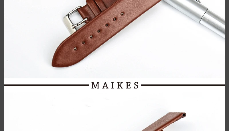 Ремешок для часов MAIKES, тонкий ремешок из натуральной кожи, белый браслет для часов, аксессуары для часов, чехол для часов CK, ремешок для часов от Кельвин Клейн
