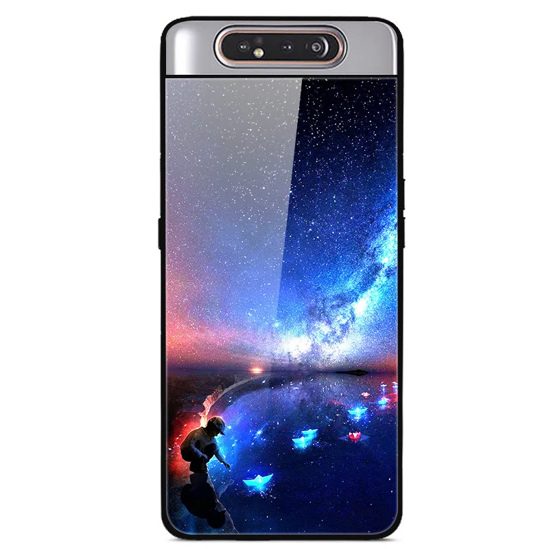 54 Для samsung Galaxy A80 чехол из закаленного стекла жесткая задняя крышка для samsung Galaxy A80 A90 SM-A805F SM A805F чехол для телефона A 80 6,7'' - Цвет: 54