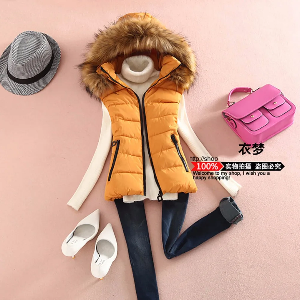 Брендовый женский жилет с капюшоном Повседневная облегающая пуховая куртка