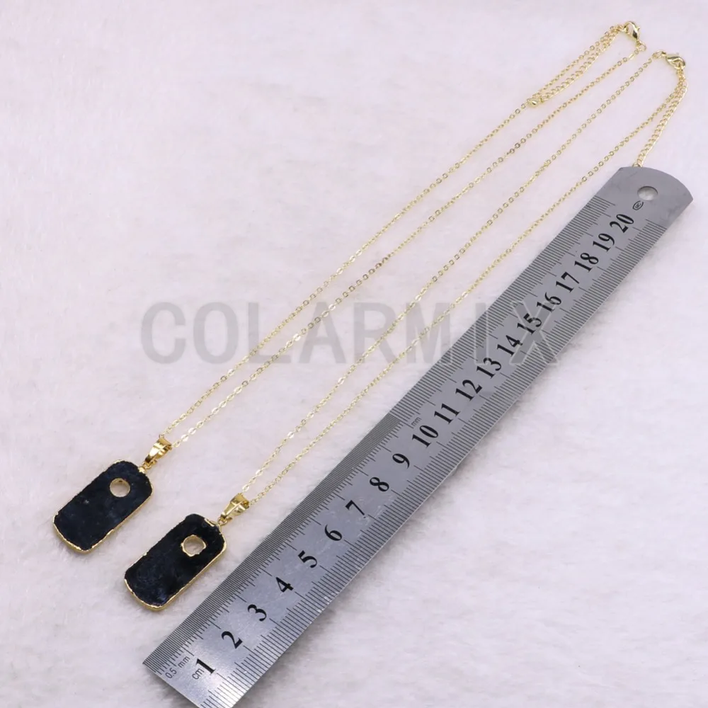High quality Obsidian stone pendant necklace natural rectangle wholesale jewelry gift for lady3618 | Украшения и аксессуары
