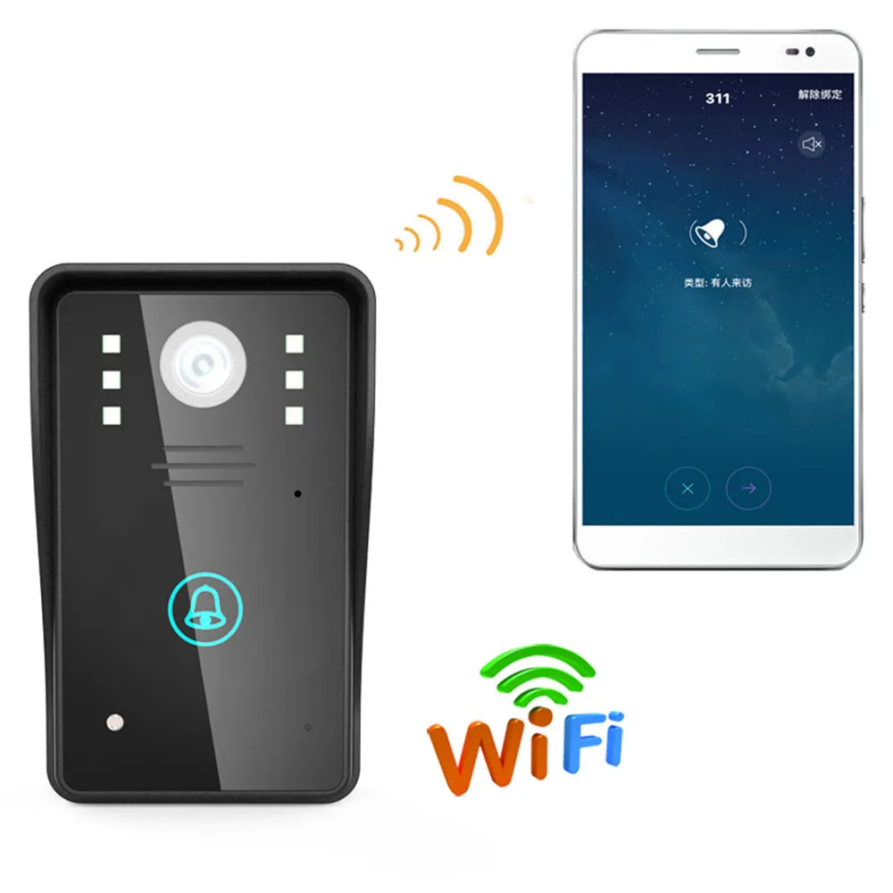 HD 720P беспроводной WIFI видео дверной звонок Домофон Система ночного видения