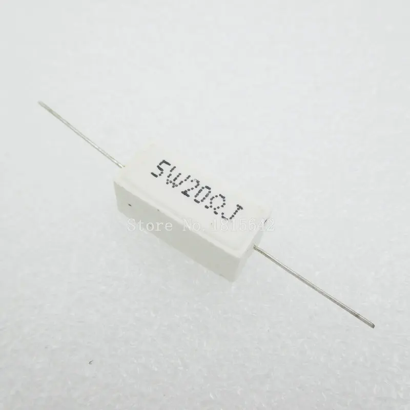

5PCS/LOT Ceramic Cement Resistor 5W 20 ohm 20R Resistance 5% Error Cement resistance