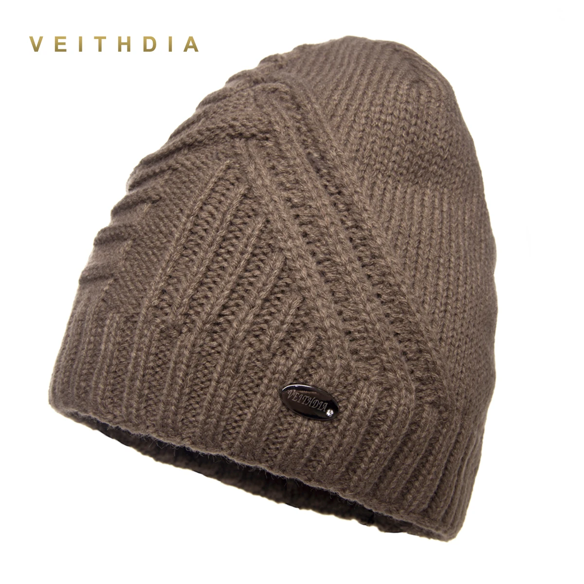 Зимняя шапка VEITHDIA мужские вязаные облегающие шапки теплая мешковатые Брендовые