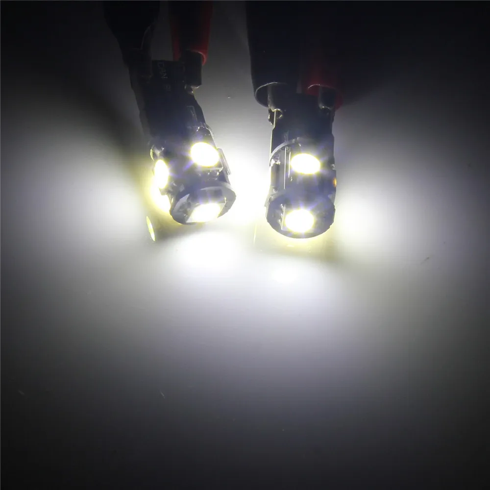 ANGRONG 10x5 SMD 5050 W5W 501 T10 Canbus безошибочный ксеноновый Белый боковой свет лампа для
