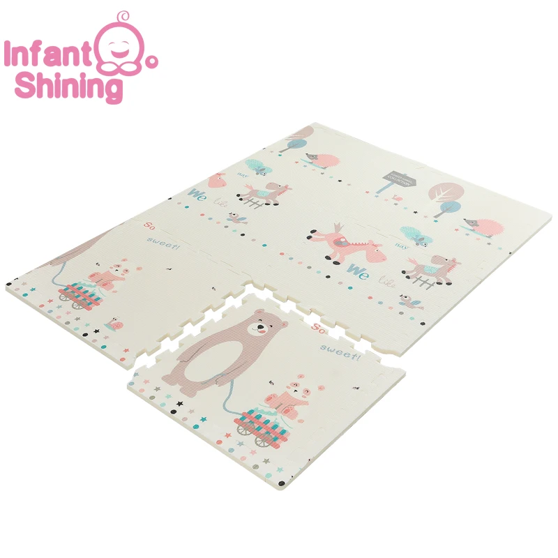 Infant Shining Baby Mat XPE Foam Kid Play Mat 180*120*2CM(71*47*0.8in) 6PCS Floor Mats Foam 0-8Y Waterproof Living Room