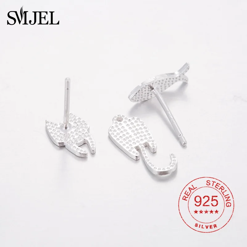 Женские серьги гвоздики SMJEL из серебра 925 пробы с защитой от