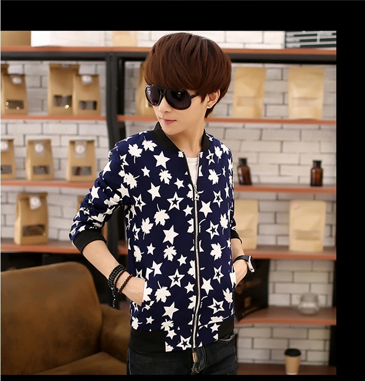 Молодежная Повседневная куртка бомбер с цветочным принтом для мальчиков Мужская