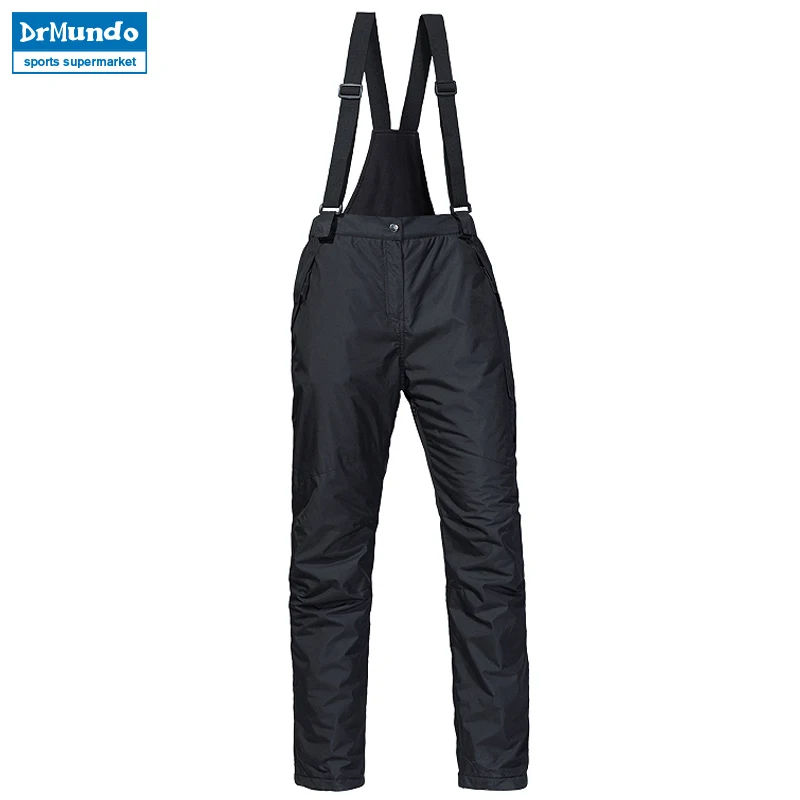 Новые зимние женские водонепроницаемые лыжные штаны с подтяжками ветрозащитные