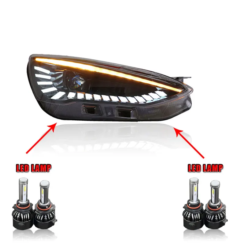ALL LED 2 шт. светодиодный головной светильник s для ford focus Автомобильный светодиодный светильник s двойной ксеноновый Объектив Автомобильные аксессуары дневные ходовые огни противотуманный светильник - Цвет: ALL LED