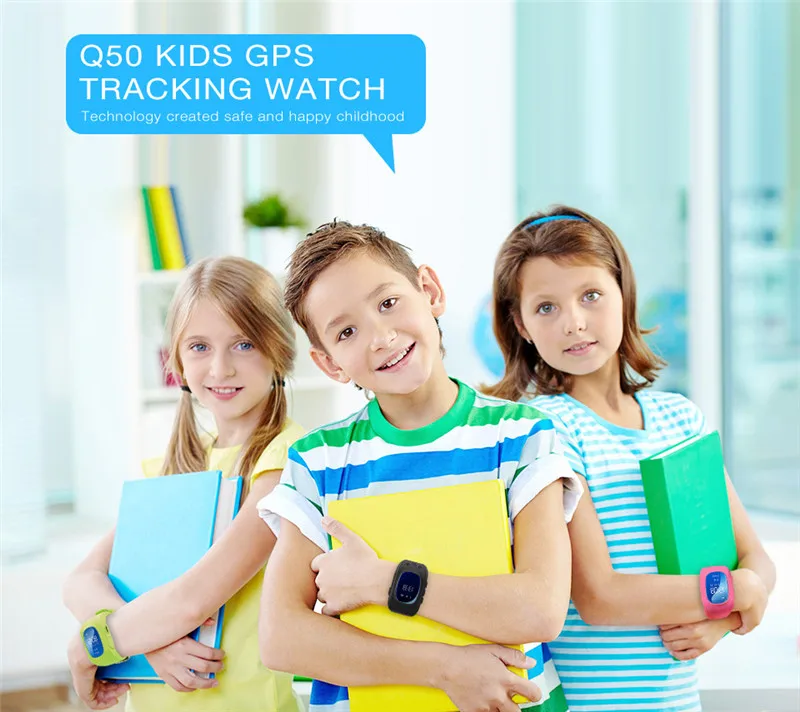 Q50 OLED Screen GPS Smart Kids Watches SOS Call Location Finder Locator Tracker for Child Anti Lost Monitor Baby Watch for IOS
